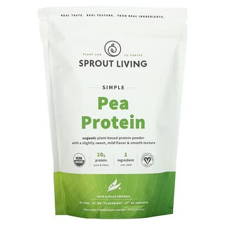 Sprout Living, Simple, 유기농 완두콩 단백질, 무맛, 454g(1lb)