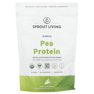 Sprout Living, Simple, Protéines de pois biologiques, Sans arôme, 454 g