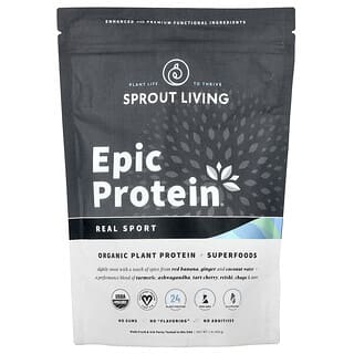 Sprout Living, Epic Protein®, Real Sport, Organic Plant Protein + Superfoods, 1 lb (456 g)