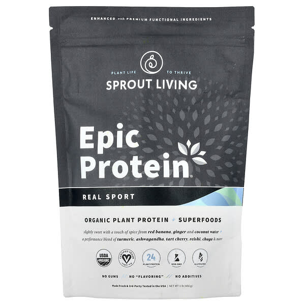 Epic Protein®, Real Sport, Organic Plant Protein + Superfoods, 1 lb (456 g)
