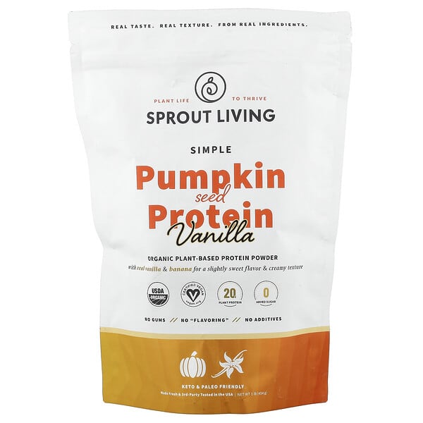 Simple Pumpkin Seed Protein, Vanilla, 1 lb (454 g)
