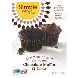 Simple Mills, 杏仁粉烘焙混合物，巧克力片鬆餅和蛋糕，11.2 盎司（318 克）