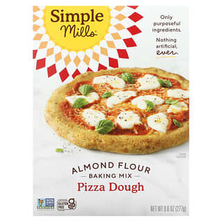Simple Mills, Mezcla para hornear de harina de almendras, Masa para pizza, 277 g (9,8 oz)