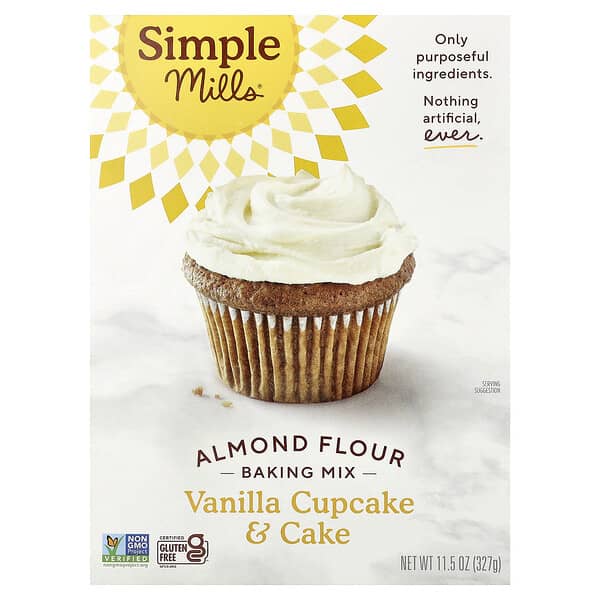 Simple Mills, Almond Flour Baking Mix, Vanilla Cupcake & Cake, 11.5 oz (327 g)