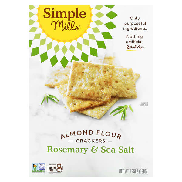 Simple Mills, Almond Flour Crackers, Rosemary & Sea Salt, 4.25 oz (120 g)