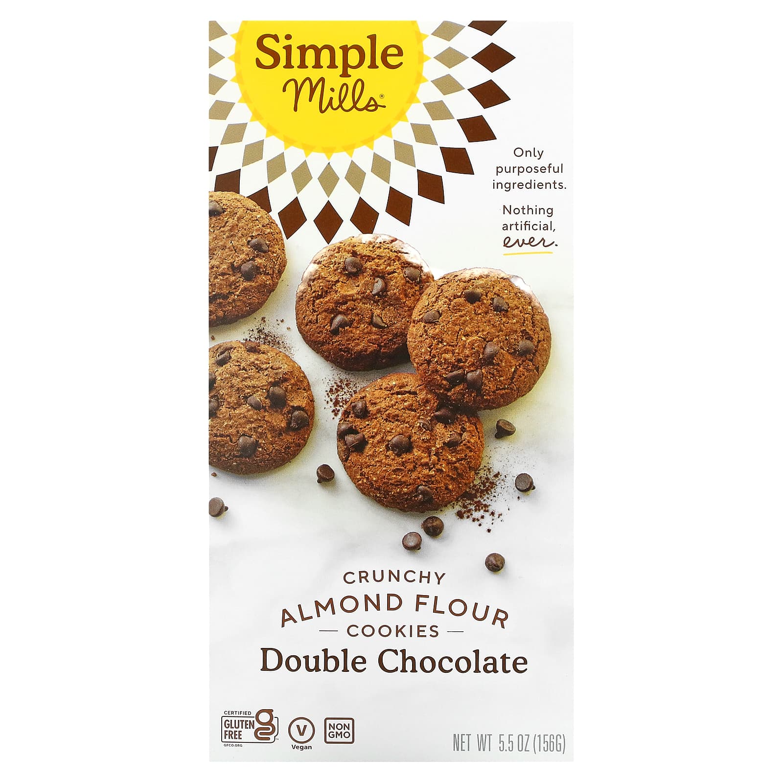 Simple Mills, Crunchy Almond Flour Cookies, Double Chocolate, 5.5 oz ...