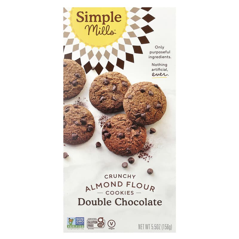 天然グルテンフリー、クランチークッキー、ダブルチョコレート