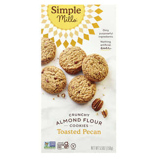 Simple Mills, Cookies Crocantes de Pecan Torrada, Naturalmente livres de glúten, 5.5 oz (156 g)