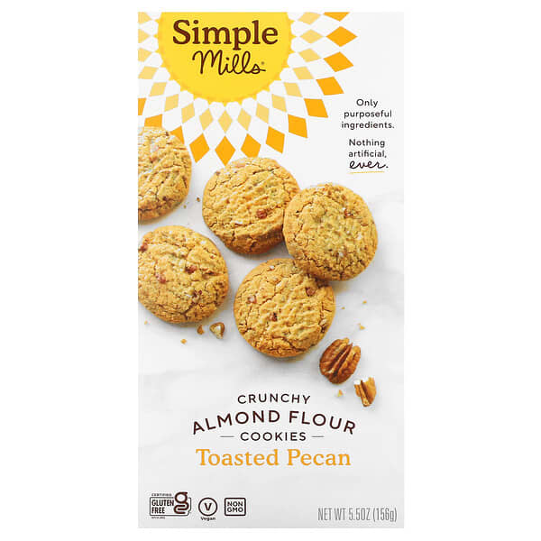 Simple Mills, Crunchy Almond Flour Cookies, Toasted Pecan, 5.5 oz (156 g)