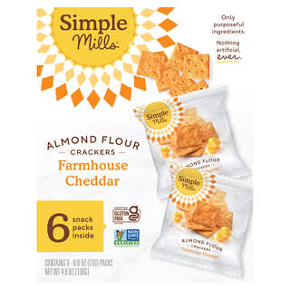 Simple Mills, Almond Flour Crackers, Mandelmehl-Cracker, Farmhouse Cheddar, 6 Packungen, je 23 g (0,8 oz.)