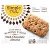 Simple Mills, Soft Baked Almond Flour Bars, Dark Chocolate Almond, 5 Bars, 1.19 oz (34 g) Each