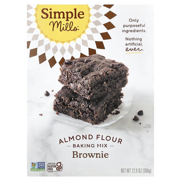 Simple Mills, Badem Unu Pişirme Karışımı, Brownie, 12,9 oz (368 g)