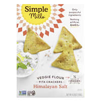 Simple Mills, Veggie Flour Pita Crackers, Himalayan Salt, 4.25 oz (120 g)
