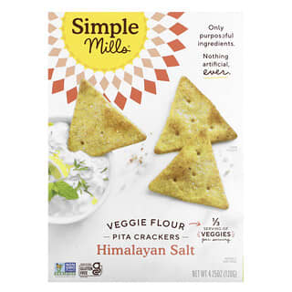 Simple Mills, Galletas de pita con harina vegetal, sal del Himalaya`` 120 g (4,25 oz)