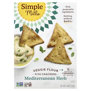 Simple Mills, Galletas de pita con harina vegetal, Hierbas mediterráneas`` 120 g (4,25 oz)