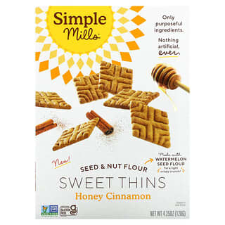 Simple Mills, Seed & Nut Flour Sweet Thins, Honey Cinnamon, 4.25 oz (120 g)