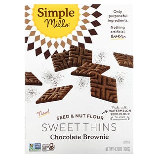 Simple Mills, тонкое шоколадное печенье брауни, с мукой из орехов и семян, 120 г (4,25 унции)