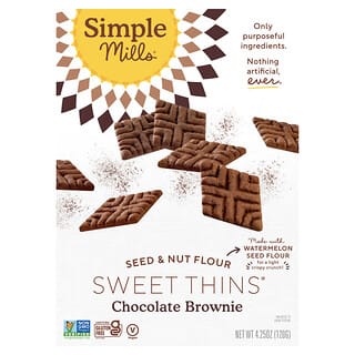 Simple Mills, Harina de semillas y frutos secos Sweet Thins, Brownie de chocolate, 120 g (4,25 oz)