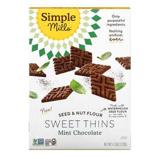 Simple Mills, Chocolat à la menthe et à la farine de noix, 120 g