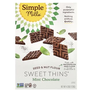 Simple Mills, Seed & Nut Flour, Sweet Thins, Mint Chocolate, 4.25 oz (120 g)