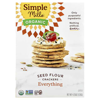 Simple Mills, Organic Seed Flour Crackers, Everything, 4.25 oz (120 g)