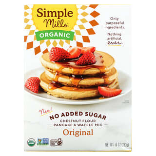 Simple Mills, Organic Chestnut Flour Pancake & Waffle Mix, Original, No Added Sugar, 10 oz (283 g)
