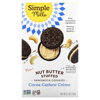 Simple Mills, Nut Butter Stuffed Sandwich Cookies, Cocoa Cashew Creme, 6.7 oz (190 g)