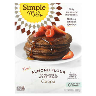 Simple Mills, Almond Flour, Pancake & Waffle Mix, Cocoa, 10 oz (283.5 g)