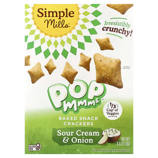 Simple Mills, Pop Mmms™,  Baked Snack Crackers, Sour Cream & Onion, 4 oz (113 g)