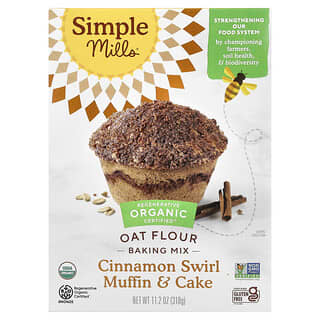 Simple Mills, Tepung Oat Organik, Campuran Muffin & Kue, Aduk Kayu Manis, 318 g (11,2 ons)