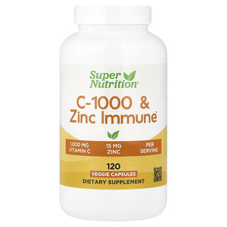 Super Nutrition, C-1000 & Zinc Immune, 120 capsules végétales