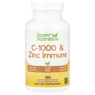 Super Nutrition, C-1000 și Zinc Imune, 120 de capsule vegetale