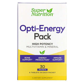 Super Nutrition, Opti-Energy Pack, мультивитаминная / минеральная добавка, 30 пакетиков (6 таблеток в каждом)