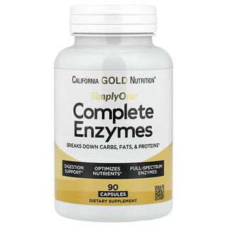 California Gold Nutrition, SimplyOne®, комплекс ферментов с бетаина гидрохлоридом, экстрактом жёлчи крупного рогатого скота, ферментами полного спектра и бромелаином, 90 капсул