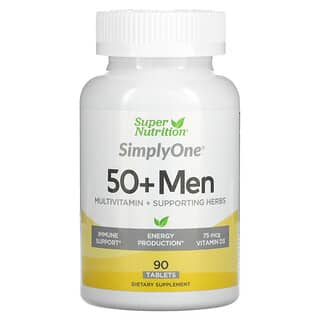 Super Nutrition, SimplyOne, мультивитаминная добавка тройного действия для мужчин старше 50 лет, 90 таблеток