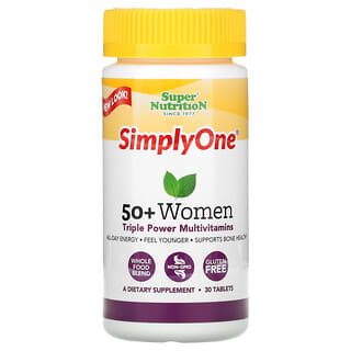 Super Nutrition, SimplyOne, мультивитаминная добавка тройного действия для женщин старше 50 лет, 30 таблеток