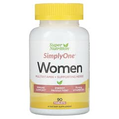 Super Nutrition, SimplyOne, Suplemento multivitamínico más hierbas de refuerzo para mujeres, 90 comprimidos