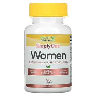 Super Nutrition, SimplyOne، فيتامينات متعددة + أعشاب داعمة، للنساء، 90 قرصًا