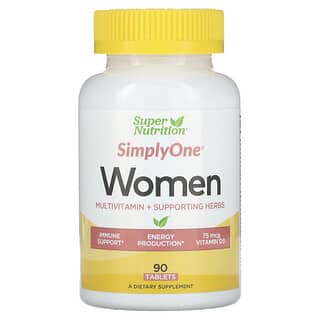 Super Nutrition, SimplyOne, Suplemento multivitamínico más hierbas de refuerzo para mujeres, 90 comprimidos