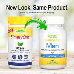 Super Nutrition, SimplyOne（シンプリーワン）男性向けマルチビタミン＋サポートハーブ タブレット90粒