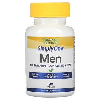 Super Nutrition, SimplyOne, Men, Multivitamin + Supporting Herbs, 90 Tablets