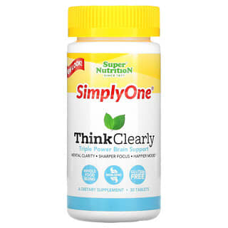 Super Nutrition, SimplyOne, Think Clearly, 30 comprimés