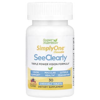 Super Nutrition, SimplyOne, добавка тройного действия для улучшения зрения, вкус лесных ягод, 30 жевательных таблеток