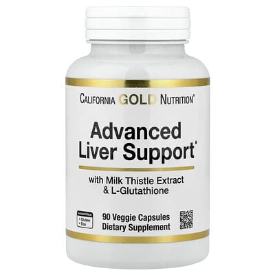 California Gold Nutrition, Advanced Liver Support Formula with Milk Thistle Extract, L-Glutathione, Lipoic Acid, Grape Seed Extract, 90 Vegetarian Capsules