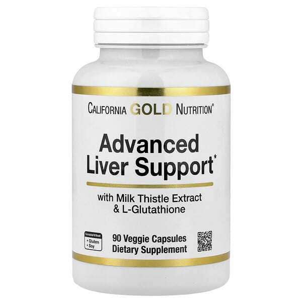 Advanced Liver Support with Milk Thistle Extract, L-Glutathione, Alpha Lipoic Acid, and Grape Seed Extract, 90 Veggie Capsules