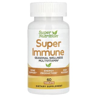 Super Nutrition, Super Immune, Multivitamin mit Glutathion zur Stärkung des Immunsystems, 60 Tabletten