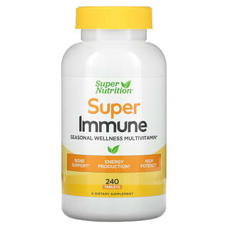 Super Nutrition, Super Immune، فيتامينات متعددة لتعزيز الصحة الموسمية، 240 قرص