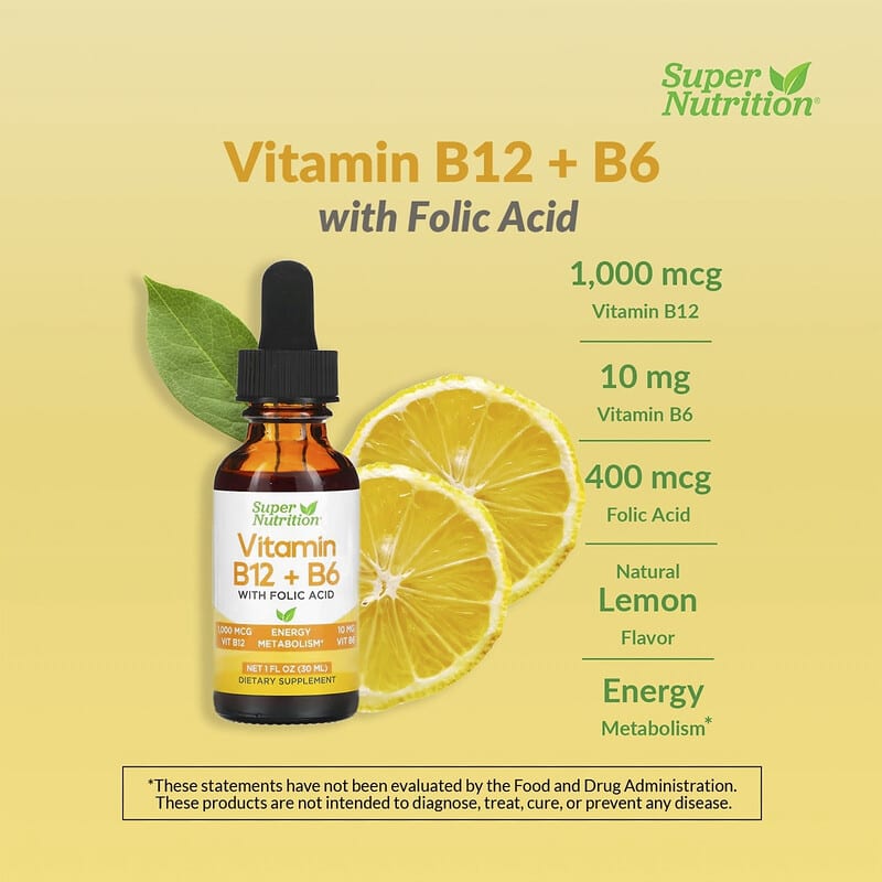 Vitamina B12 e B6 con acido folico, 30 ml