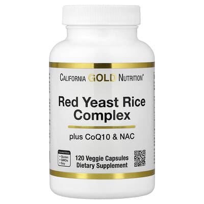 California Gold Nutrition, Red Yeast Rice Complex with Organic Red Yeast Rice, N-Acetyl Cysteine, Coenzyme Q10, and Milk Thistle Extract, 120 Veggie Capsules