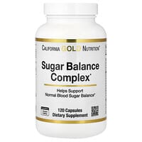 California Gold Nutrition, комплекс для поддержания уровня сахара с хромом, джимнемой, гинкго билоба и расторопшей, 120 капсул